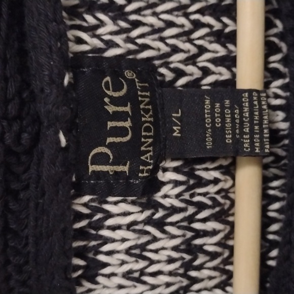 PURE tunic length hand knit cotton sweater, size M/L - Picture 5 of 6